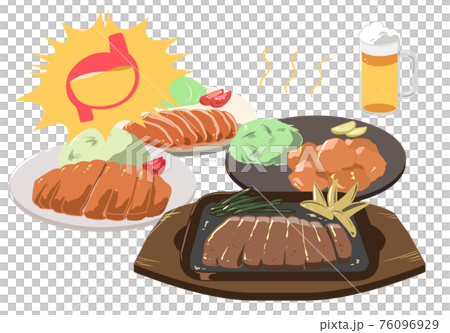 脂っこい食事　胃がもたれる 76096929