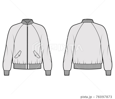 Zip Up Bomber Ma 1 Flight Jacket Technical のイラスト素材