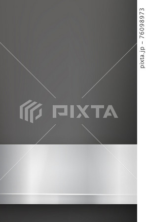 Metal kitchen countertop, iron texture, large table on a black background - Vector 76098973