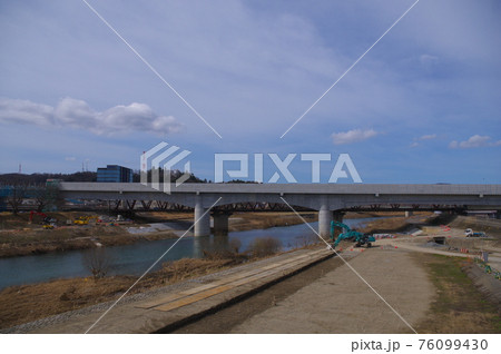 北陸新幹線 延伸工事　福井市足羽川橋りょう工事　2021年3月 76099430