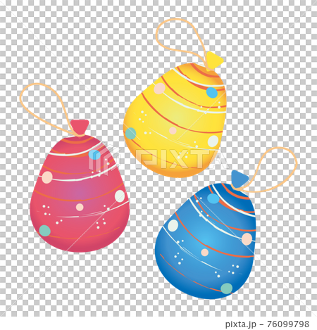 ヨーヨー3つのイラストのイラスト素材