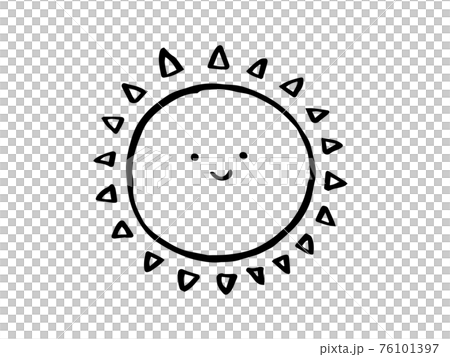 かわいい太陽／手書きイラスト素材 76101397