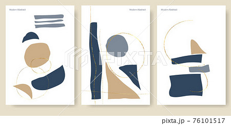 abstract modern shapes. Set of creative minimalist. postcard or brochure cover design. 76101517