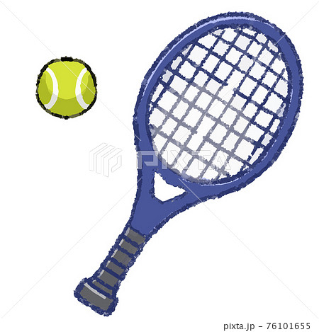 テニスラケットとテニスボールのイラスト素材