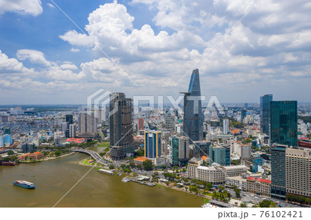 Aerial cityscape photo of Ho Chi Minh city - Saigon, Vietnam  76102421