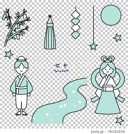 Illustration of Orihime and Hikoboshi Illustration of Orihime and Hikoboshi 76102856