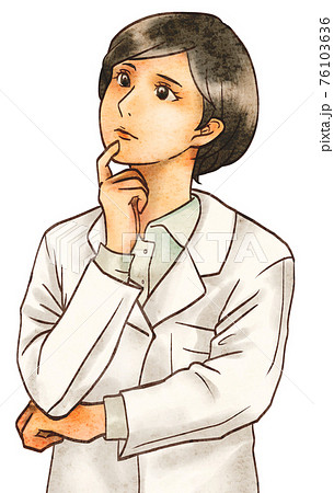 疑問を感じる女性医師 76103636