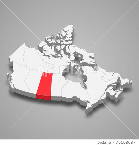 Saskatchewan region location within Canada 3d map 76103637