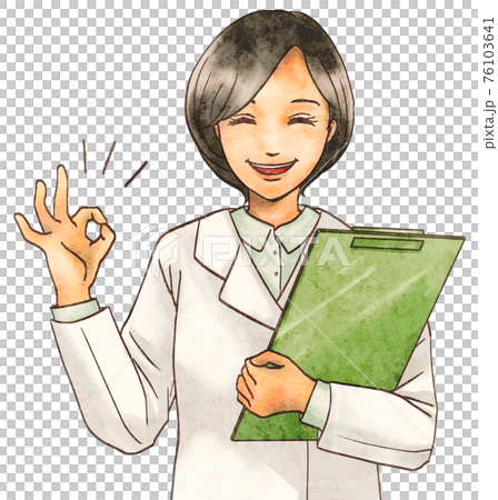 OKサインを出す女性医師 76103641