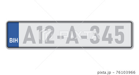 Car number plate. Vehicle registration license of Bosnia Car number plate. Vehicle registration license of Bosnia 76103966