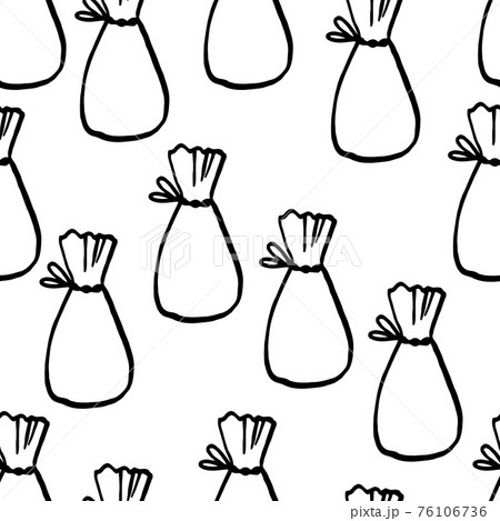 Holiday seamless pattern with present on white background. Vector illustration for Birthday, Merry Christmas, New year. Template design for invitation, poster, card, fabric, textile. Doodle style. 76106736