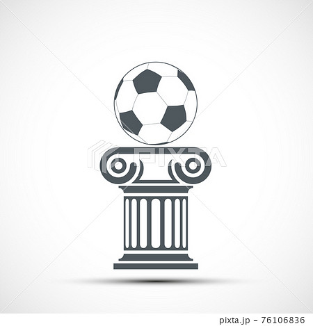 Soccer ball lies on the ancient Greek column 76106836