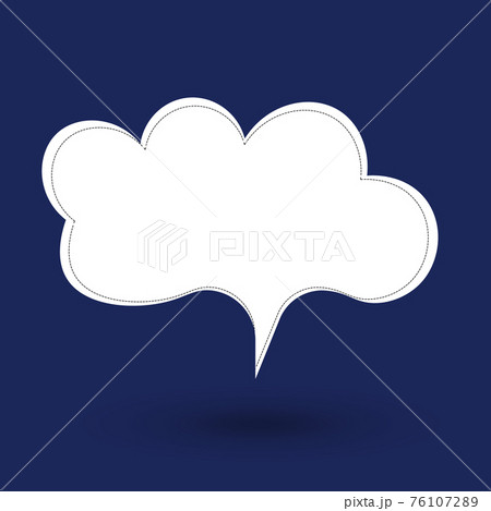 Black and white hand drow speech bubble. Cartoon Vector illustration. Isolated on transparent color background. Dialog cloud. 76107289