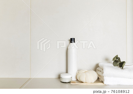 Washbasin in bathroom, bath accessories. Household, hotel cleaning concept 76108912