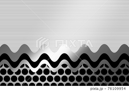 メタリックな背景 長方形 ブラック シルバー 波模様のイラスト素材