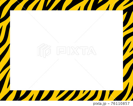 虎柄のフレーム（横）のイラスト素材 [76110857] - PIXTA