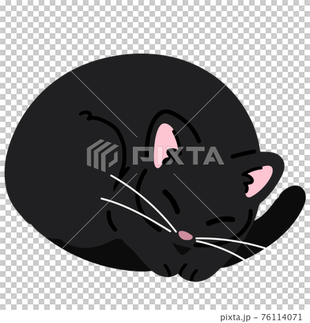 丸まって眠るシンプルで可愛い黒猫のイラスト 主線なしのイラスト素材 丸まって眠るシンプルで可愛い黒猫のイラスト 主線なしのイラスト素材