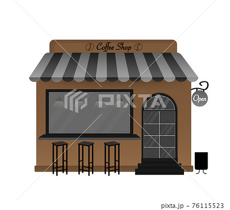 Coffee shop design. Vector flat cartoon illustration. Cozy vector illustration. 76115523