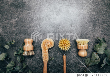 Bamboo Kitchen Scrub Brush Set of 4 76115589