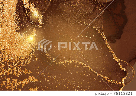 Brown and gold marble texture with sparkles 76115821