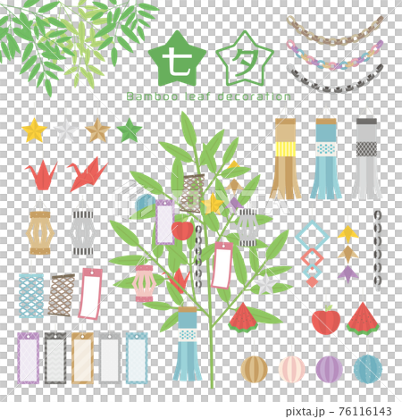 七夕飾り　イラスト素材のセット 76116143