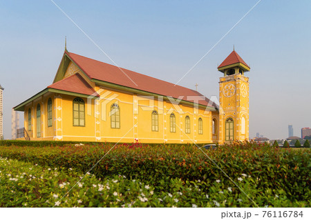 First Presbyterian Church, Samray in capital Bangkok, architecture preservation structure building landscape. Religious beliefs. Catholic religion. Jesus worship. First Presbyterian Church, Samray in capital Bangkok, architecture preservation structure building landscape. Religious beliefs. Catholic religion. Jesus worship. 76116784