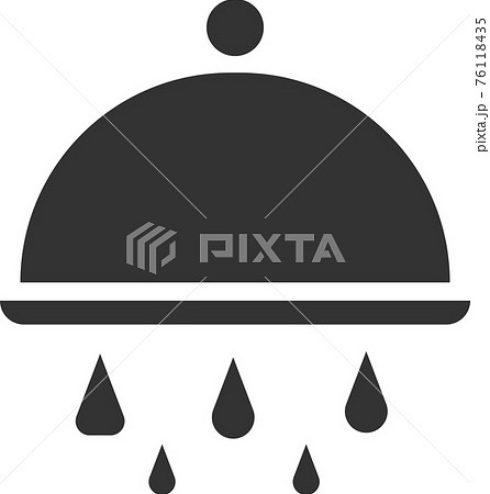 Shower icon with leaking water. Black silhouette. 76118435