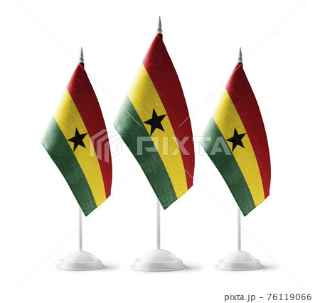 Small national flags of the Ghana on a white background Small national flags of the Ghana on a white background 76119066