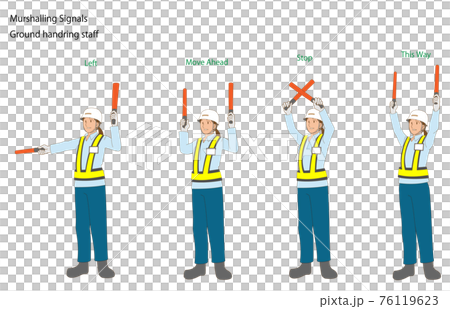Ground handling hand signal explanatory diagram set 76119623