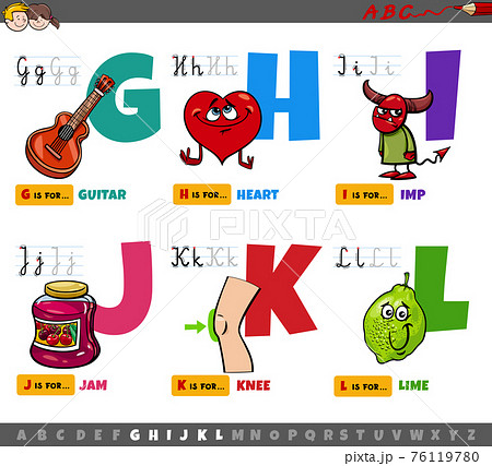 educational cartoon alphabet letters for children from G to L educational cartoon alphabet letters for children from G to L 76119780