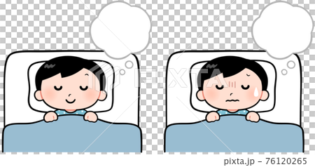 Sleeping boy and 2 types of speech bubbles Sleeping boy and 2 types of speech bubbles 76120265
