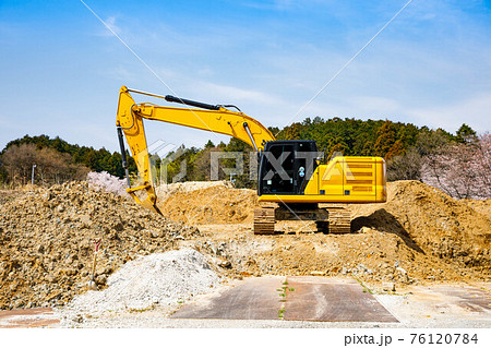 建設機械　建設車両　重機パワーショベル　バックホー 76120784