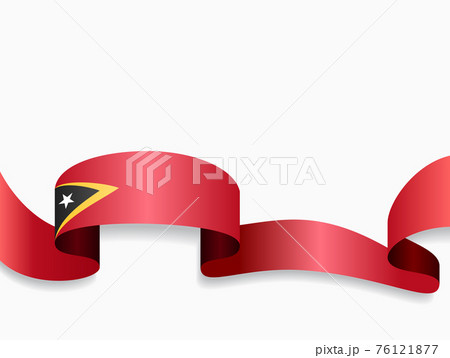 Timor-Leste flag wavy abstract background. Vector illustration. 76121877