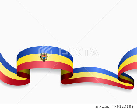 Moldovan flag wavy abstract background. Vector illustration. 76123188