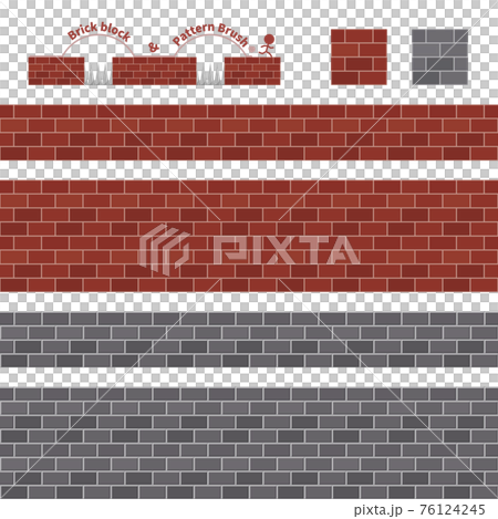 Side-scrolling game brick block and pattern brush_illustration material Side-scrolling game brick block and pattern brush_illustration material 76124245