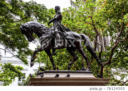 Statue of Simon Bolivar in Cartagena - Colombia 76124503