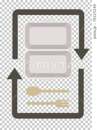 Illustration material: Recycling Eco icon set with an easy-to-understand image of reuse Illustration material: Recycling Eco icon set with an easy-to-understand image of reuse 76125249