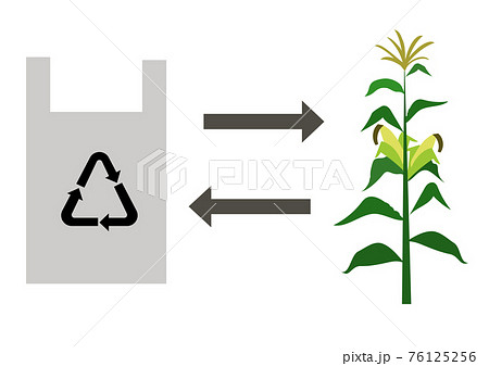 イラスト素材:リサイクル エコ バイオマスをわかりやすくイメージしたバイオプラスチックのイラスト イラスト素材:リサイクル エコ バイオマスをわかりやすくイメージしたバイオプラスチックのイラスト 76125256