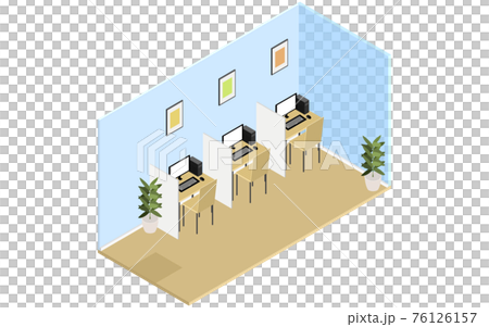 Rental office with partitions, isometric Rental office with partitions, isometric 76126157