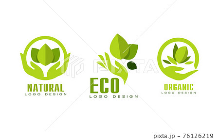 Vektorová grafika „Logo Vector set of natural, organic, tree, beauty, Logo  collection of design elements for fresh food and healthy products.“ ze  služby Stock