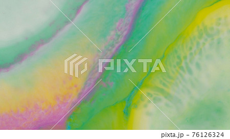 Combination of paint, ink in milk, oil and soap, fantastic structure of abstract colorful painting 76126324