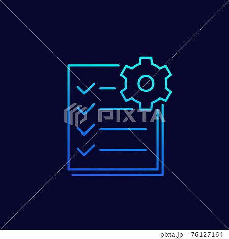 maintenance list line icon, vector 76127164