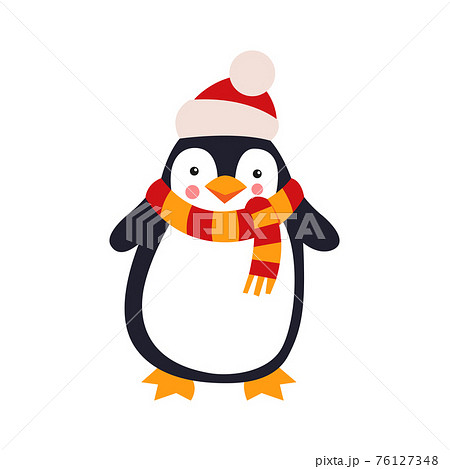 Cute cartoon penguin on a white background. Vector illustration Cute cartoon penguin on a white background. Vector illustration 76127348