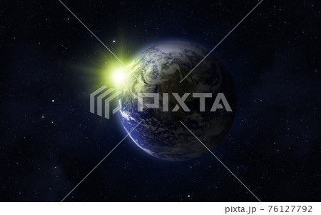 Sun and planet Earth. 76127792