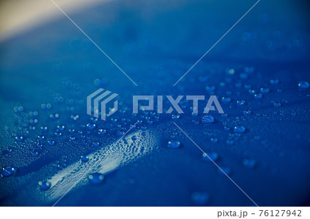 Water drops on car body. Hydrophobic effect  Water drops on car body. Hydrophobic effect  76127942