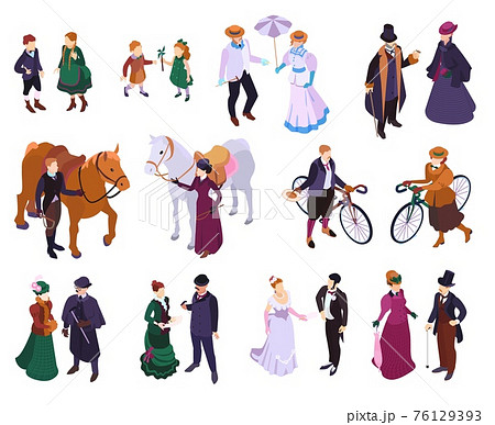 Victorian Fashion Characters Set 76129393