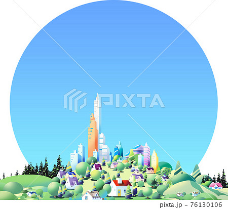 都市の風景 近未来のイラスト素材