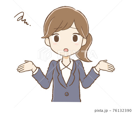 スーツを着た女性 呆れるポーズ 上半身のイラスト素材