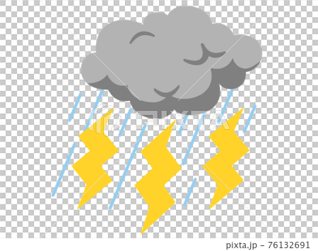 雷雨 雷 かみなり カミナリのイラスト素材