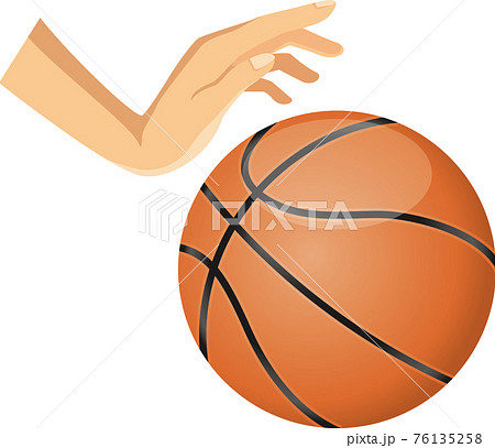 バスケットボールと手のイメージイラストのイラスト素材